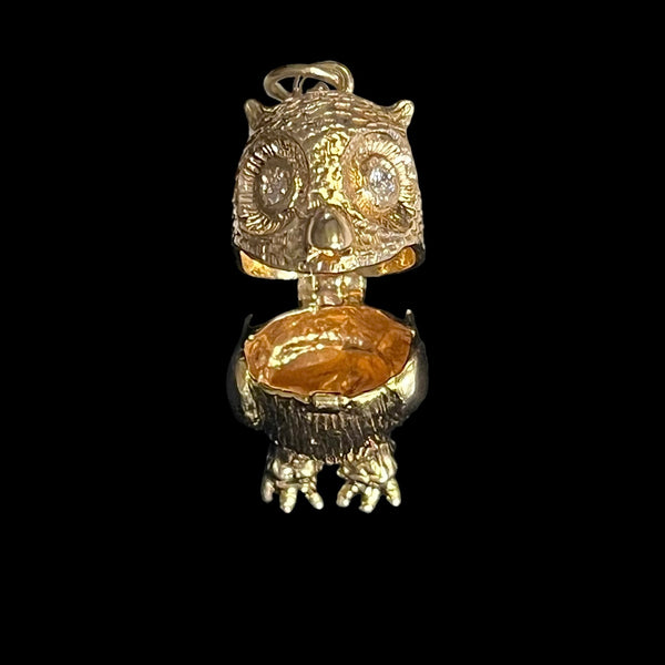 Antique Owl Locket Necklace