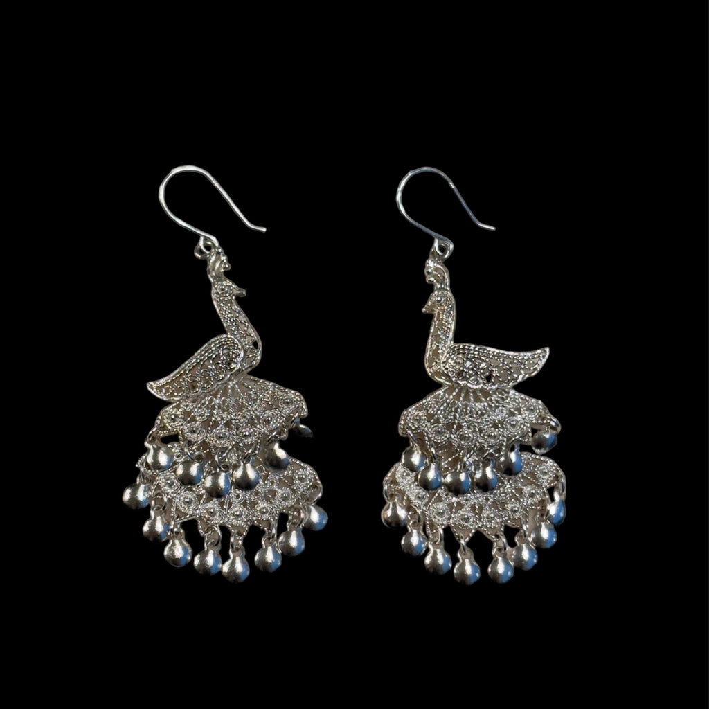 Antique Cannetille Peacock Earrings