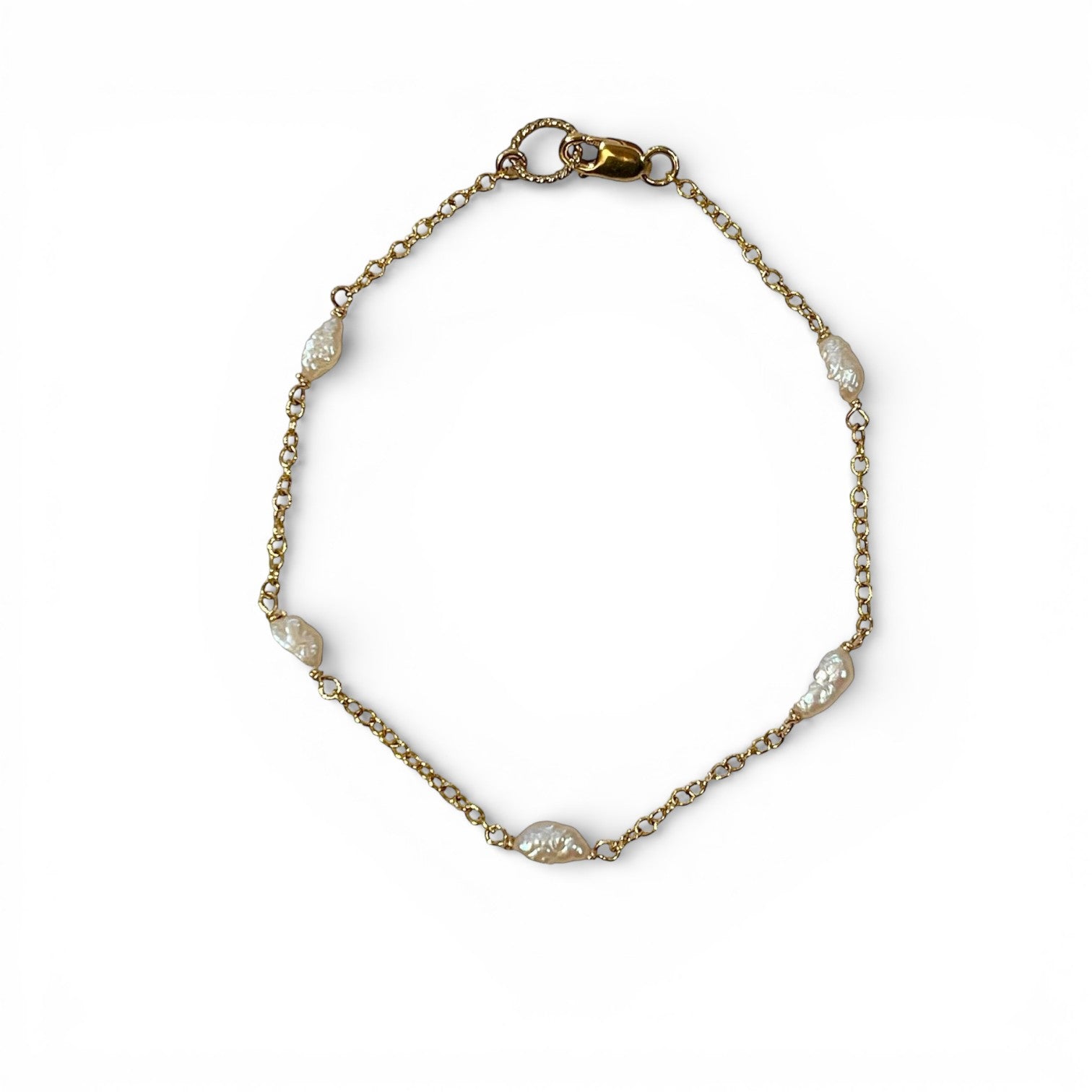 14k Rice Pearl Bracelet