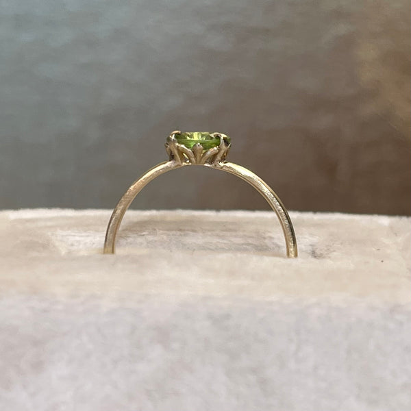 East-West Oval Peridot Solitaire