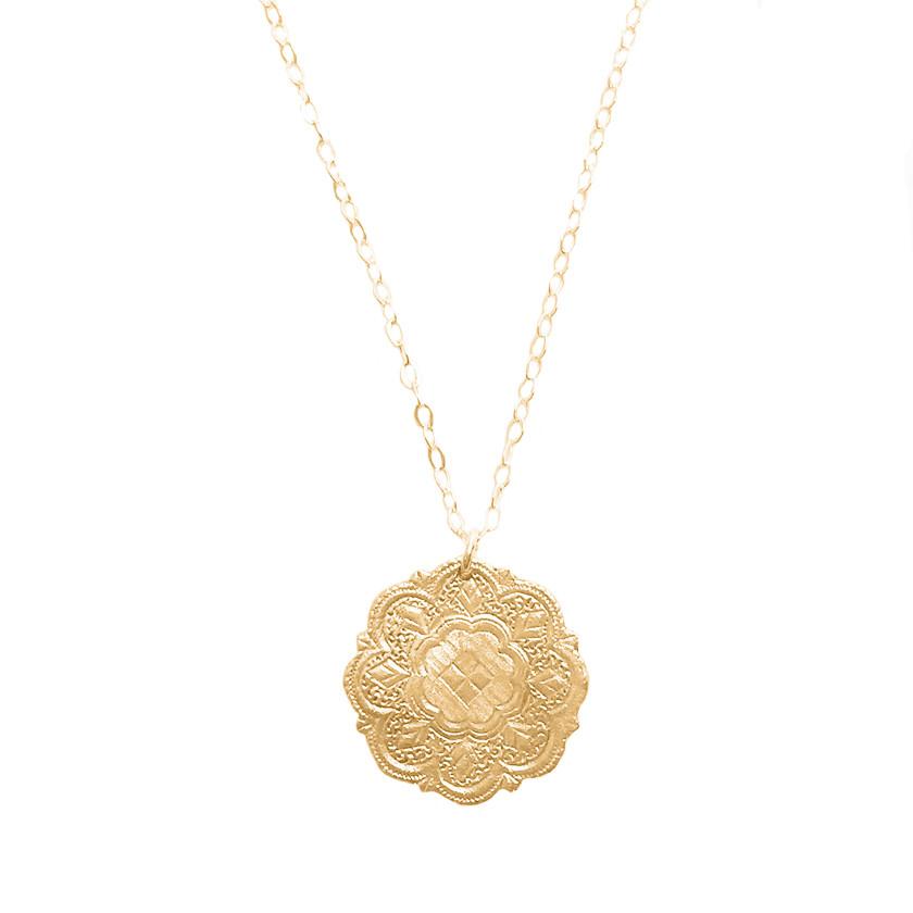 romani coin, antique inspired coin, gypsy jewelry, gold vermeil pendant, vintage inspired, romani necklace, handmade jewelry