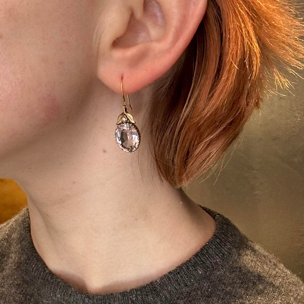 Antique Rose Amethyst Drop earrings
