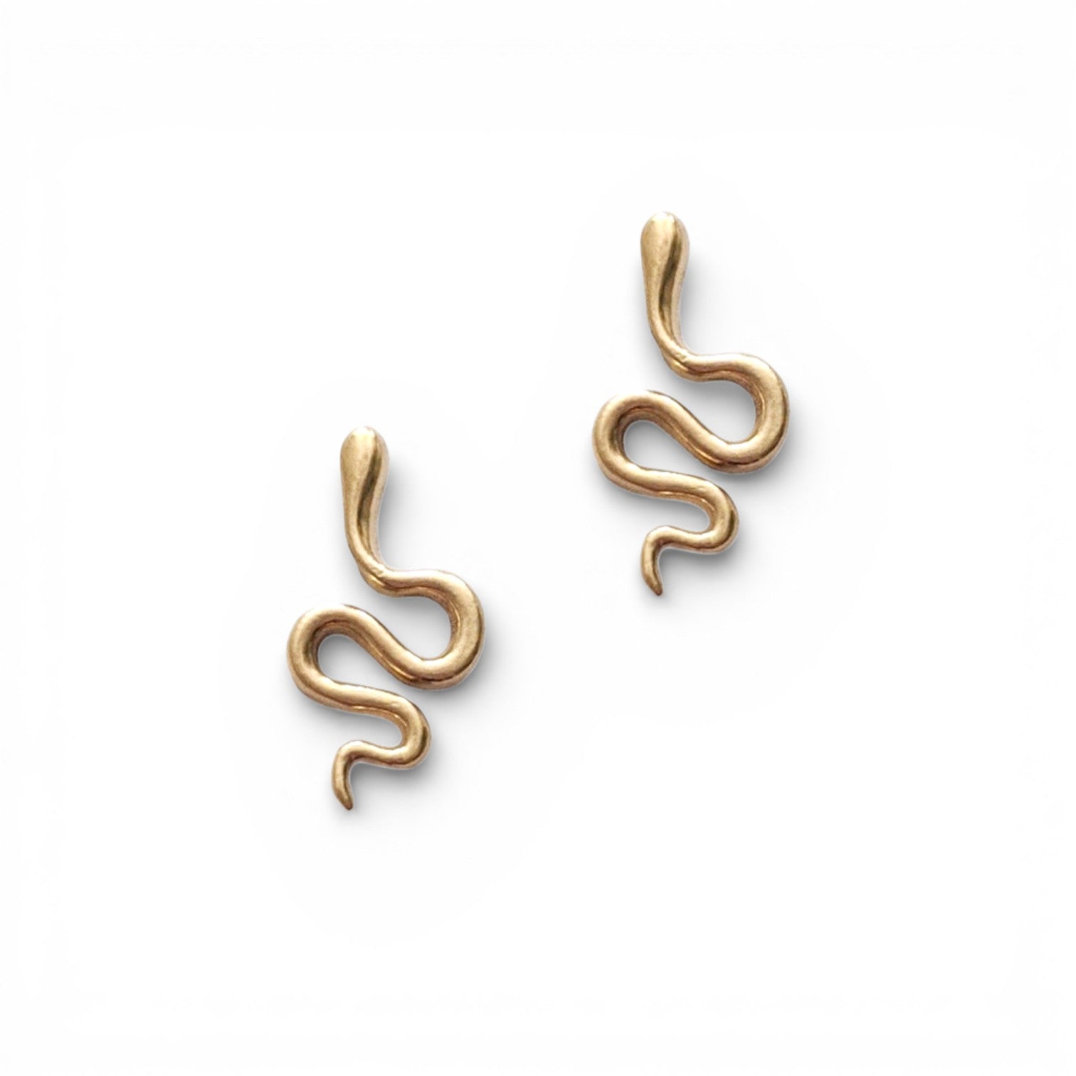 14k Tiny Snake Stud Earrings