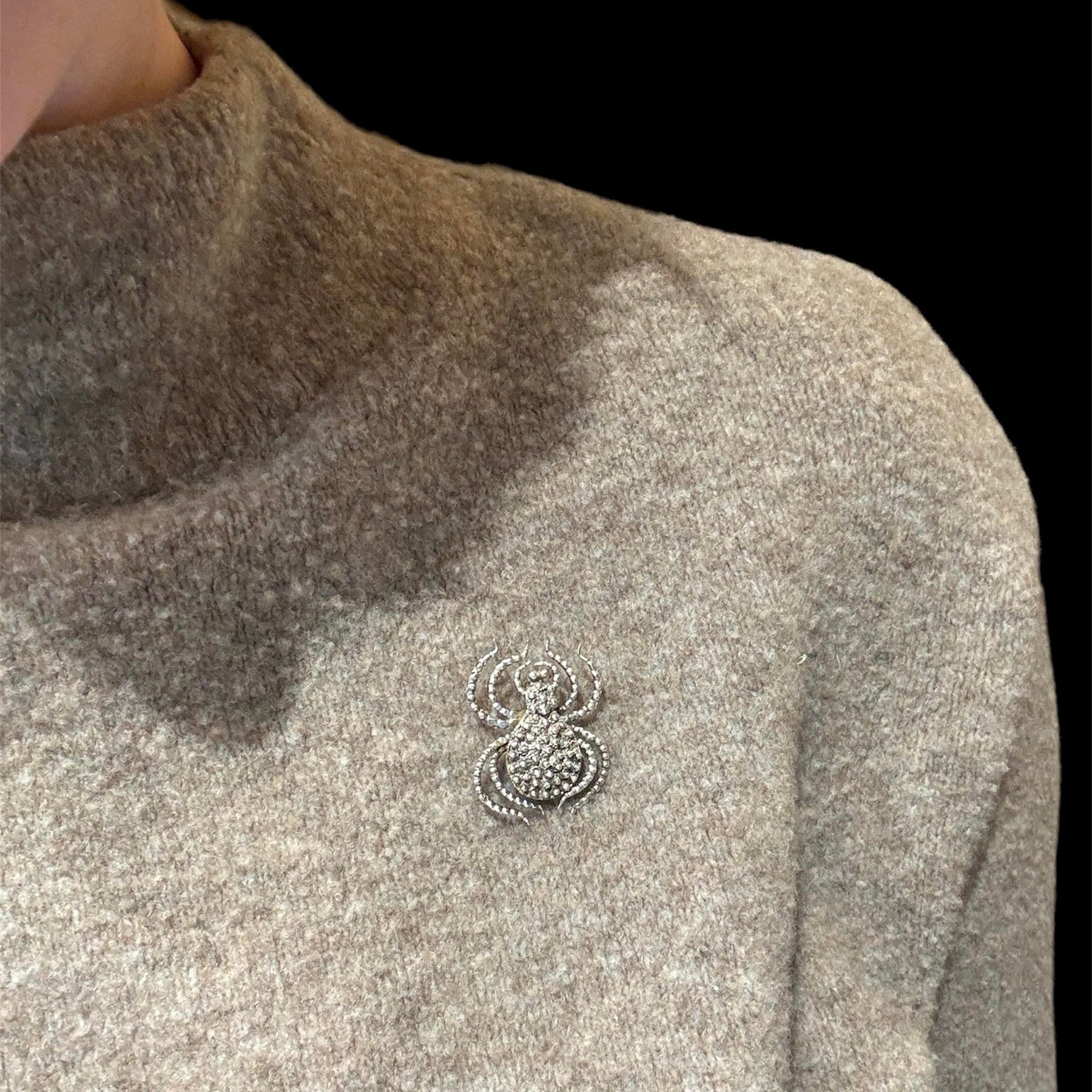 Antique Victorian Sterling Silver Spider Brooch