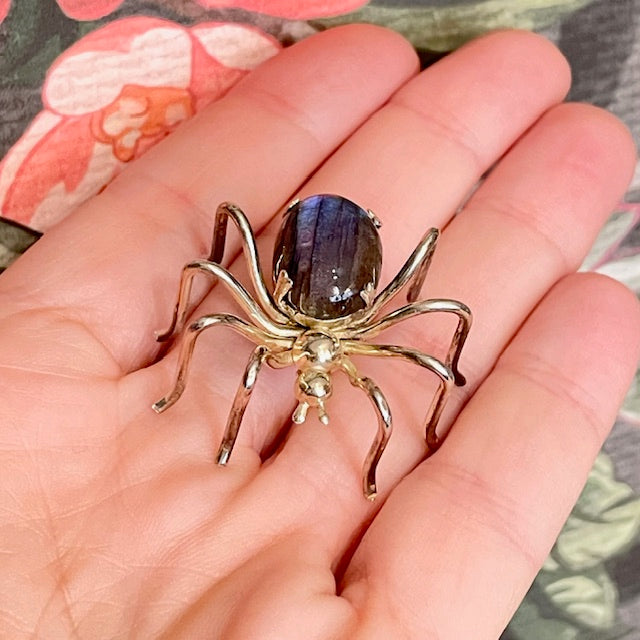 vintage spider brooch