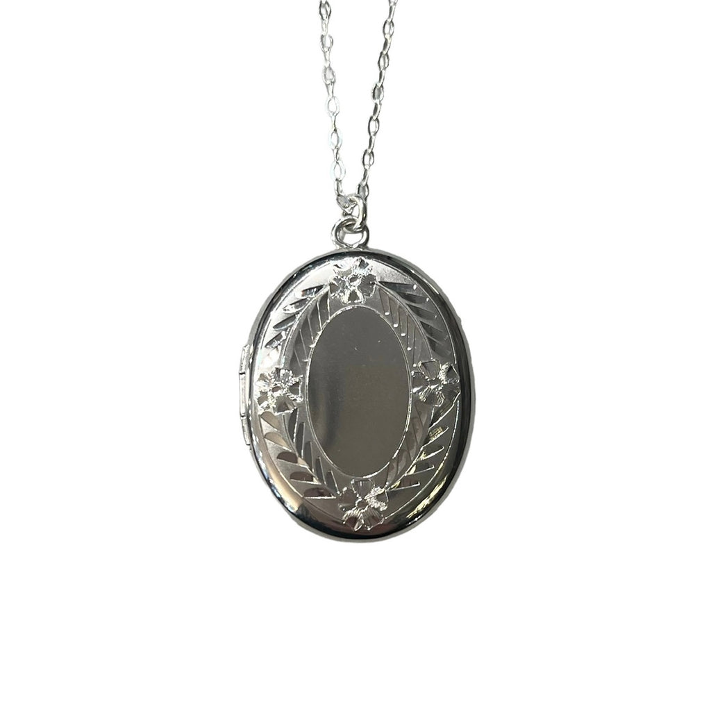 Oval Locket with Floral Engraving