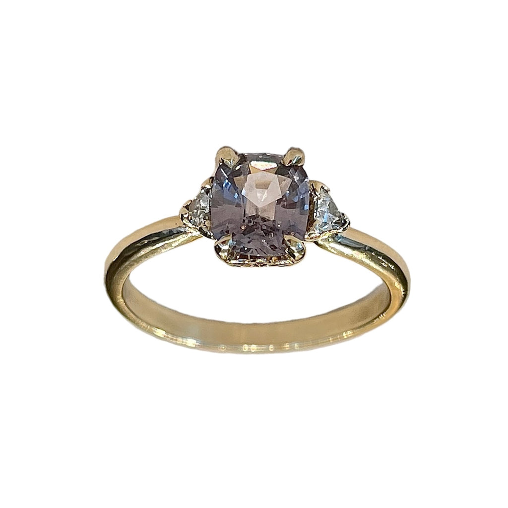 Sapphire and Trillion Diamond Ring