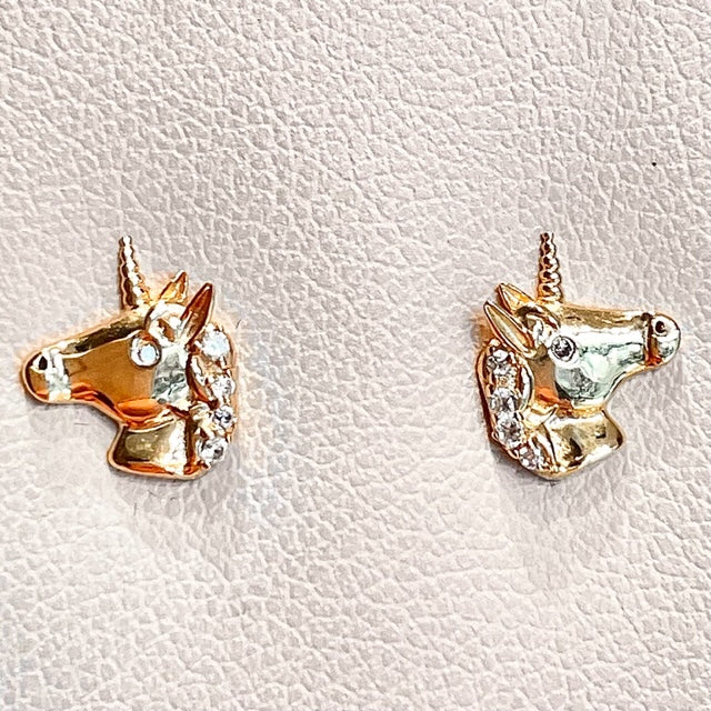 TINGN Unicorns Gifts for Girls Earrings S925 Sterling Silver Post CZ  Initial Unicorn Earrings 14K White Gold Plated Stud Earrings for Girls -  Walmart.com