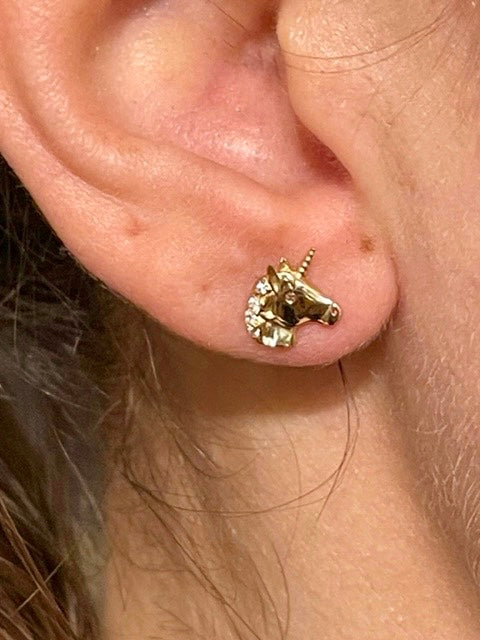 Real gold unicorn on sale earrings