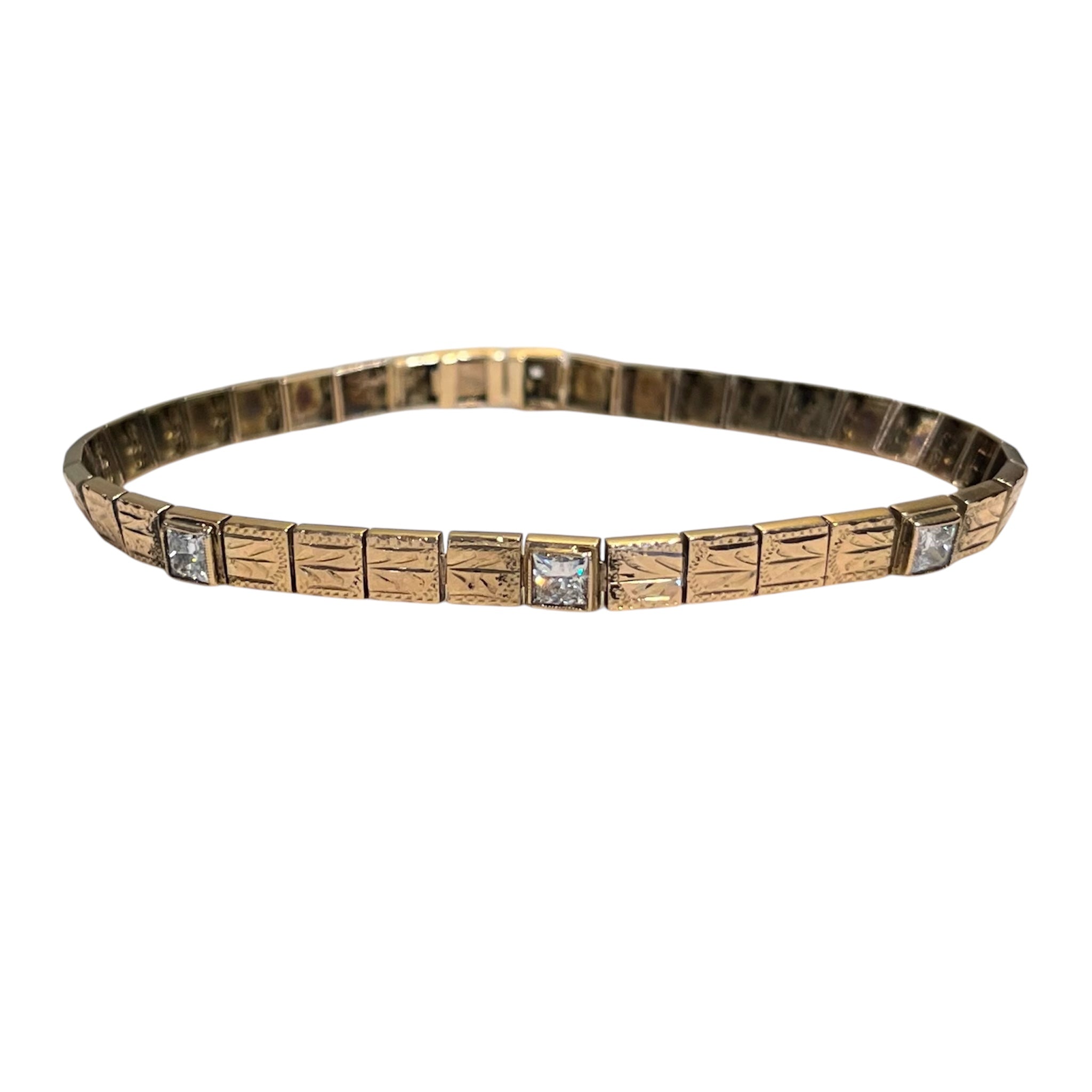 Antique 10k gold and Diamond Bracelet