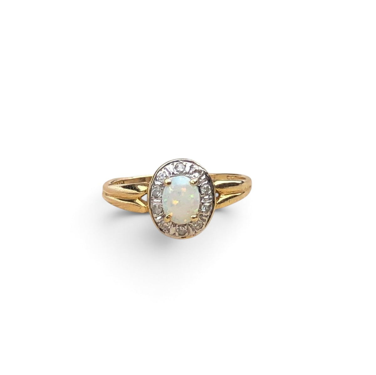 Vintage Opal and Diamond Ring