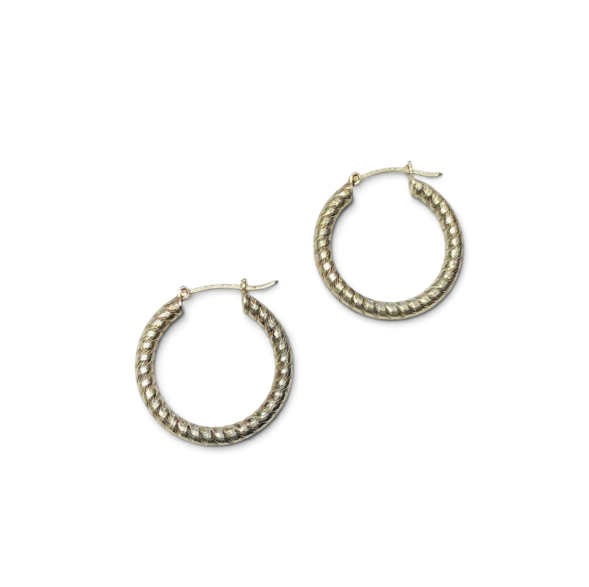 Vintage Silver Twist Hoops