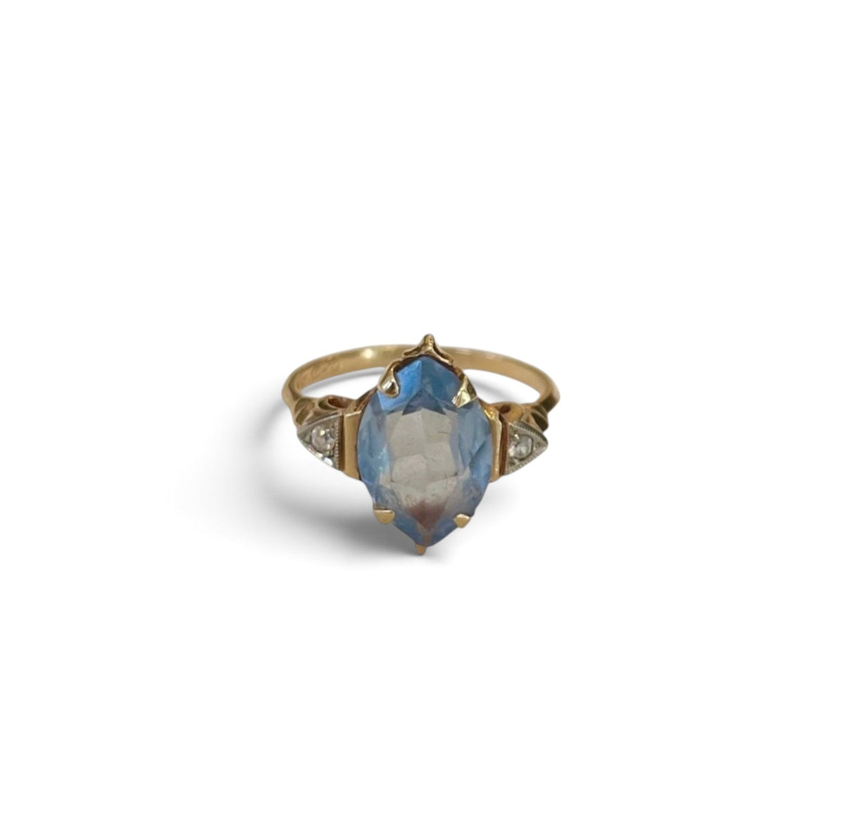 Spinel Navette Antique Ring