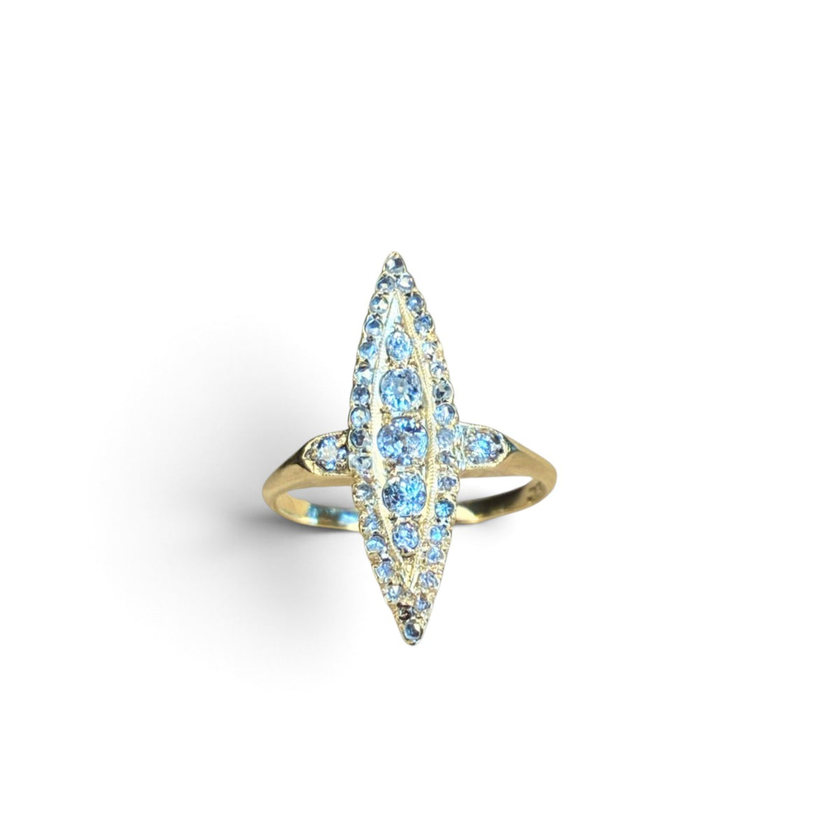 Victorian Navette 14k Diamond Ring