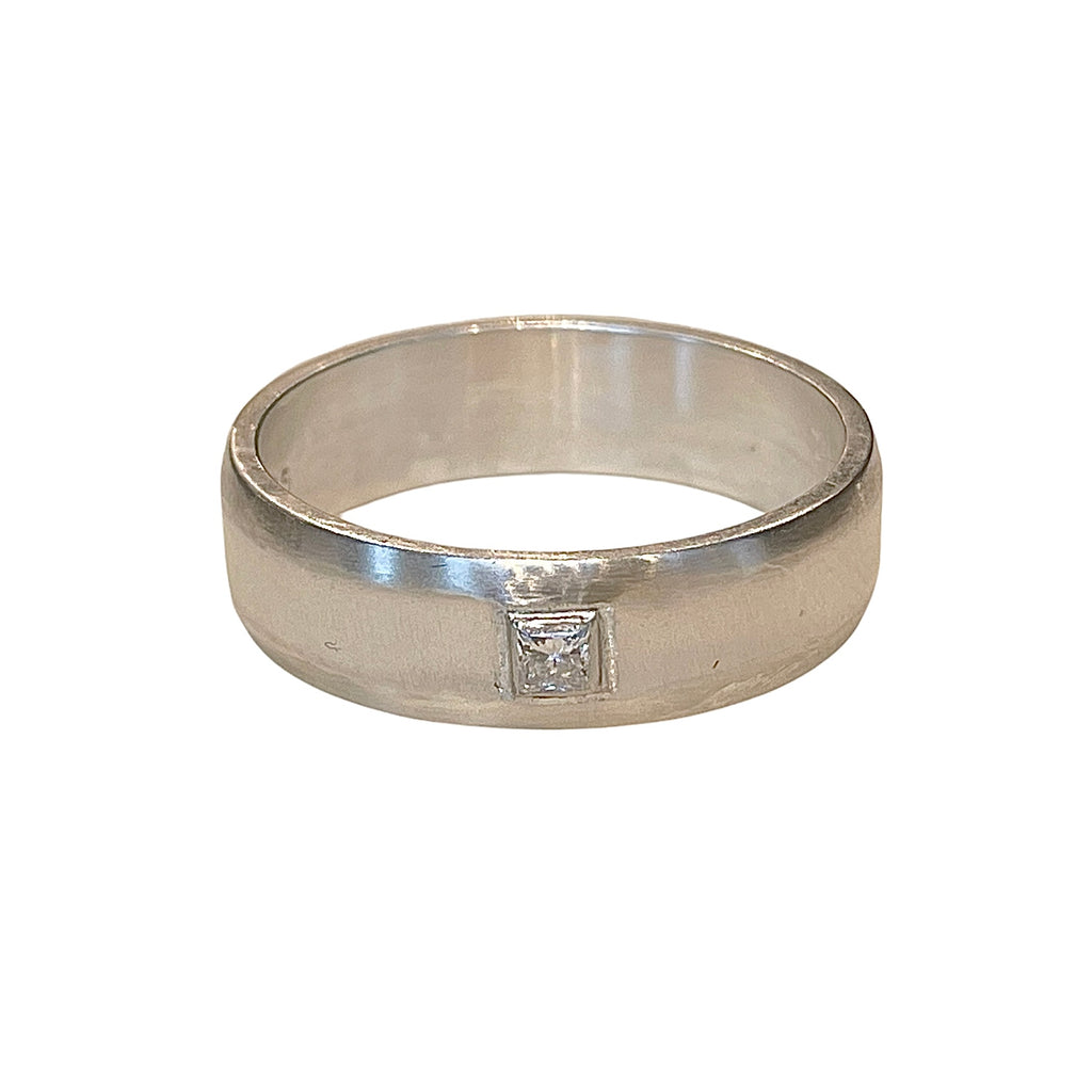 Beveled Edge Diamond Accented Band