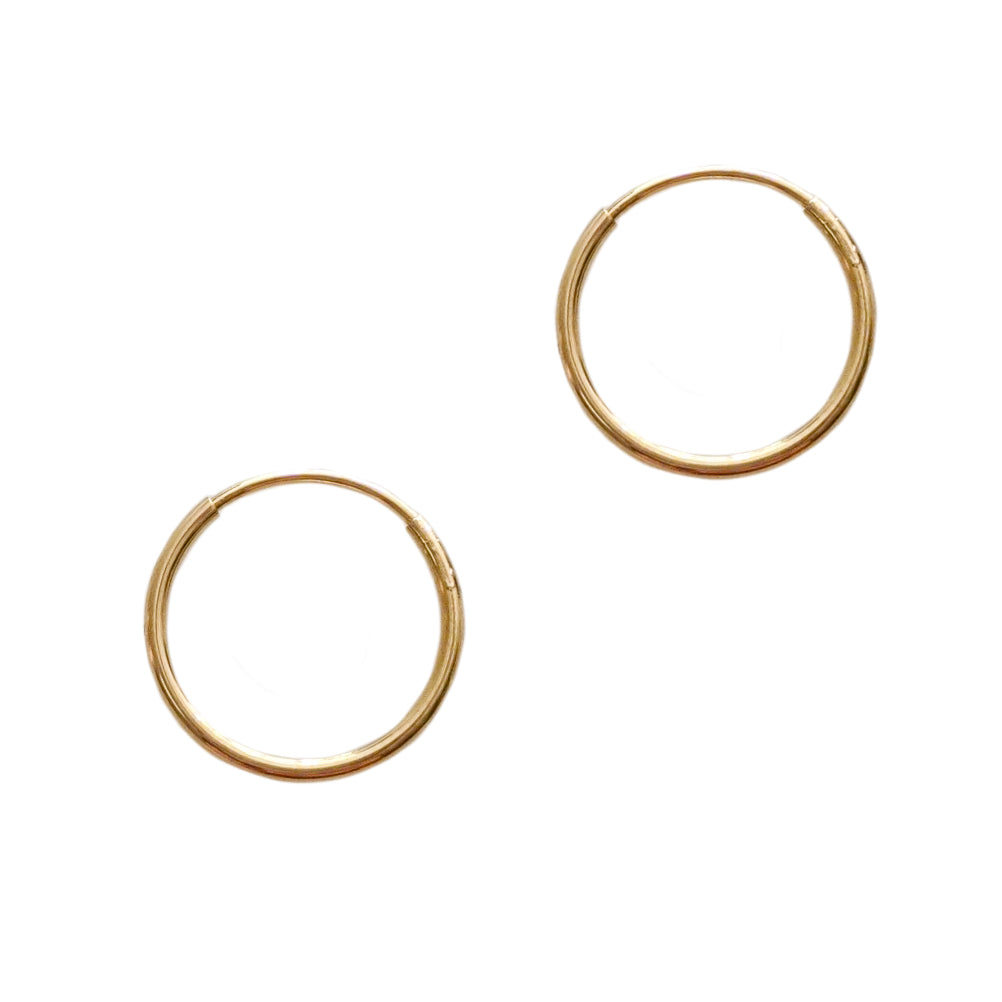 14k Gold Thru Hoop Earrings