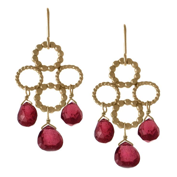 40% Off! Circle Cross Earrings w. Gemstones