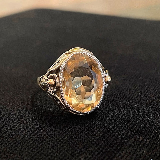 Antique Sterling Silver Citrine Ring