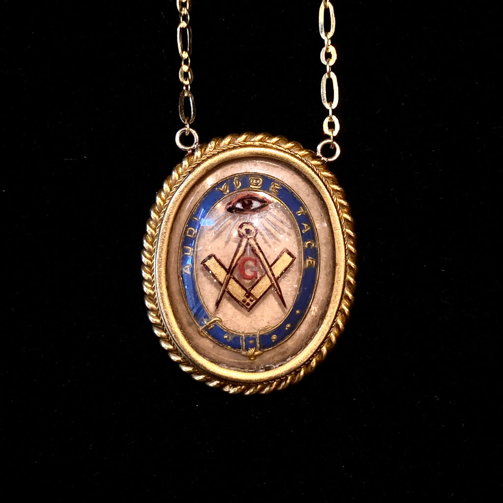 52% Off! Antique 18k Gold Masonic Necklace