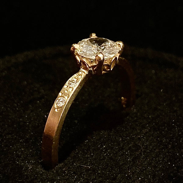 The Celestial Solitaire Engagement Ring w. Old European Cut Diamond