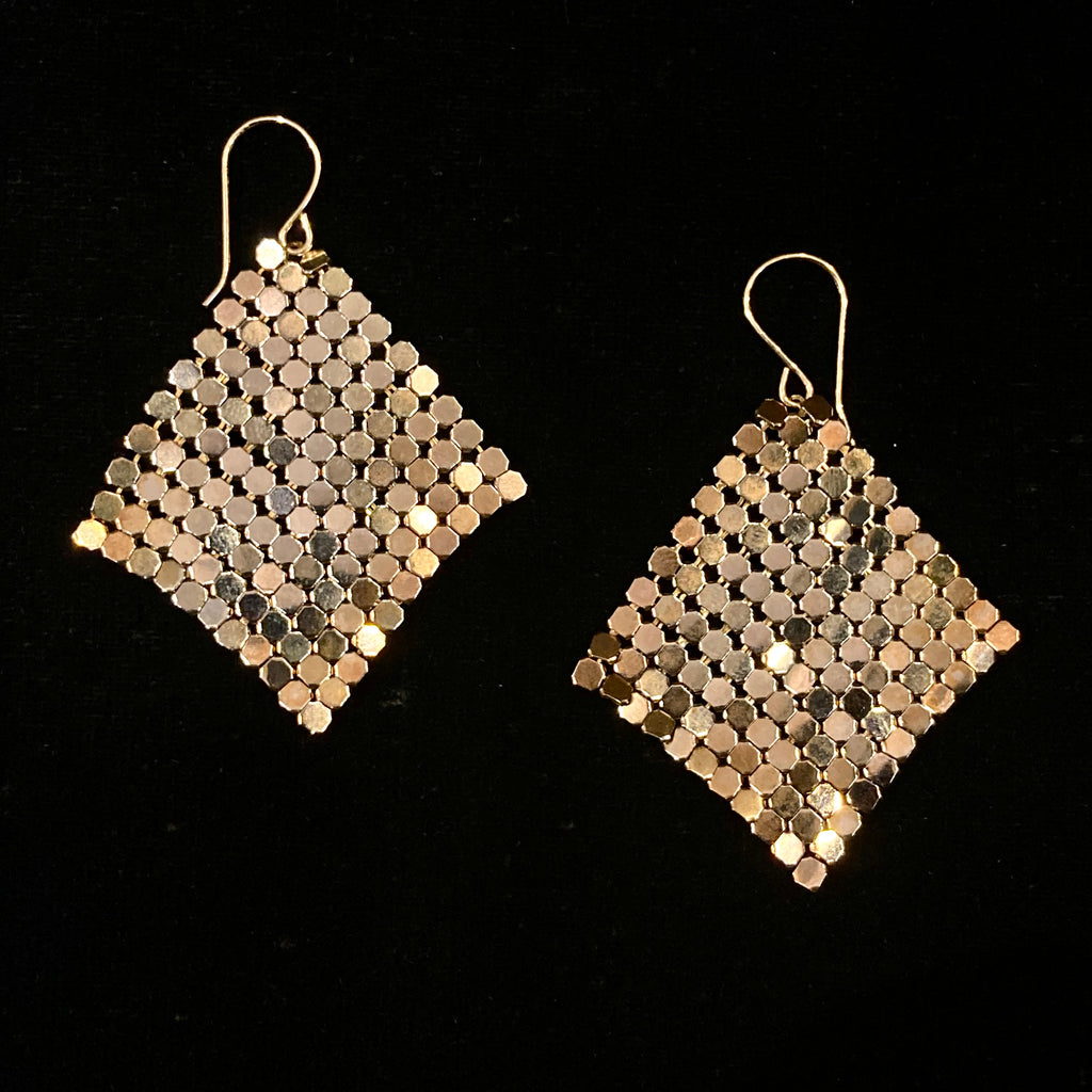 Vintage Whitings and Davis Gold Scarf Earrings