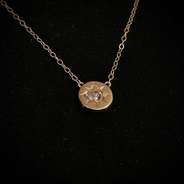 Victorian Diamond Sun Pendant Necklace