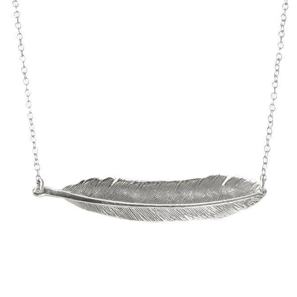 Single Feather Stationary Necklace