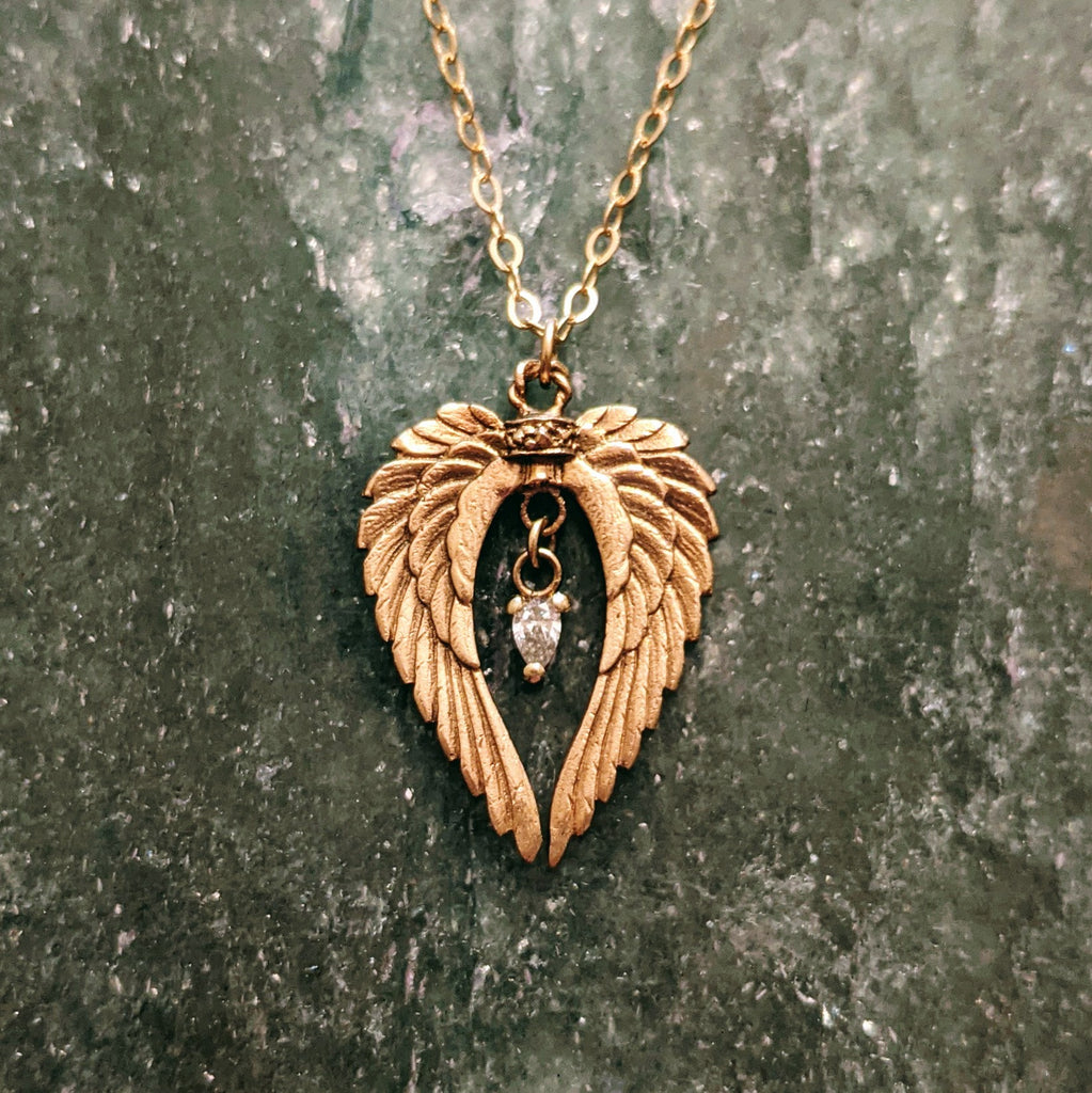 Macy's Diamond Angel Wing Pendant Necklace (1/10 ct. t.w.) in Sterling  Silver - Macy's