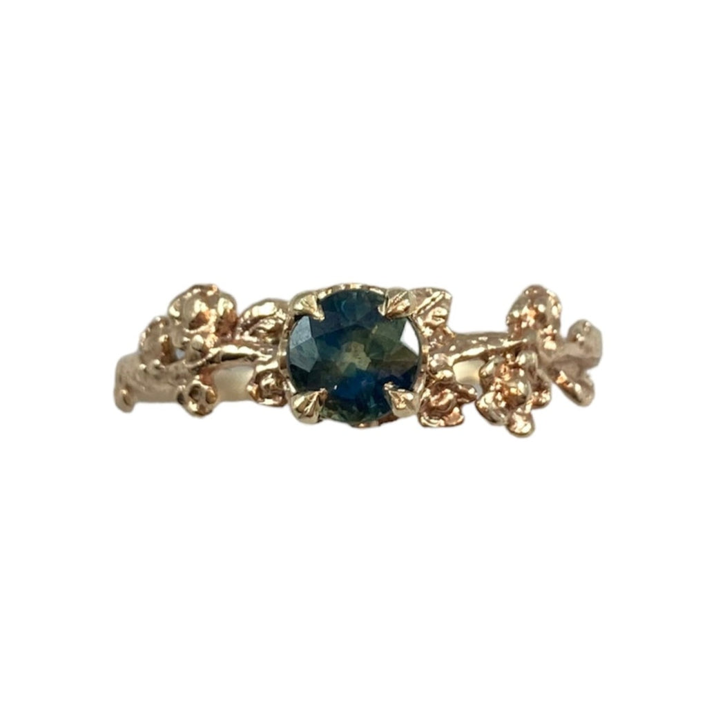 The Garland Engagement Ring w. Teal Sapphire