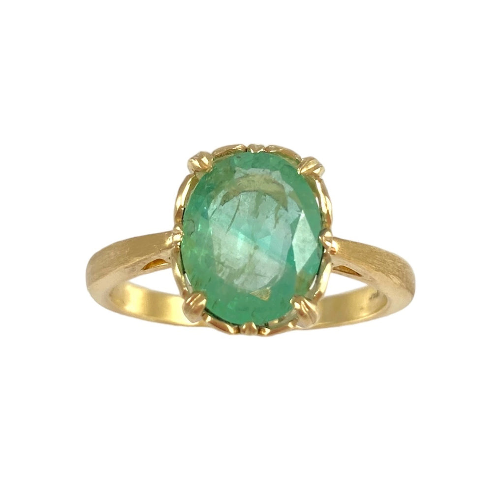 Oval Emerald Solitaire Ring