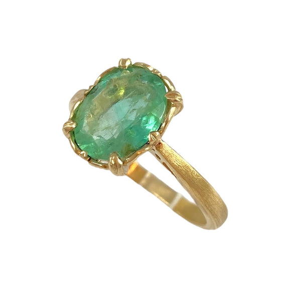 Oval Emerald Solitaire Ring