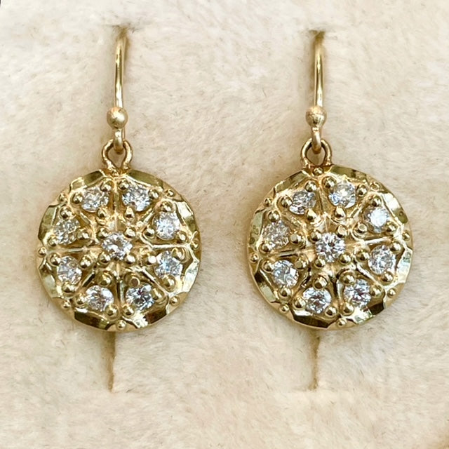 Diamond Pavé Cluster Drop Earrings