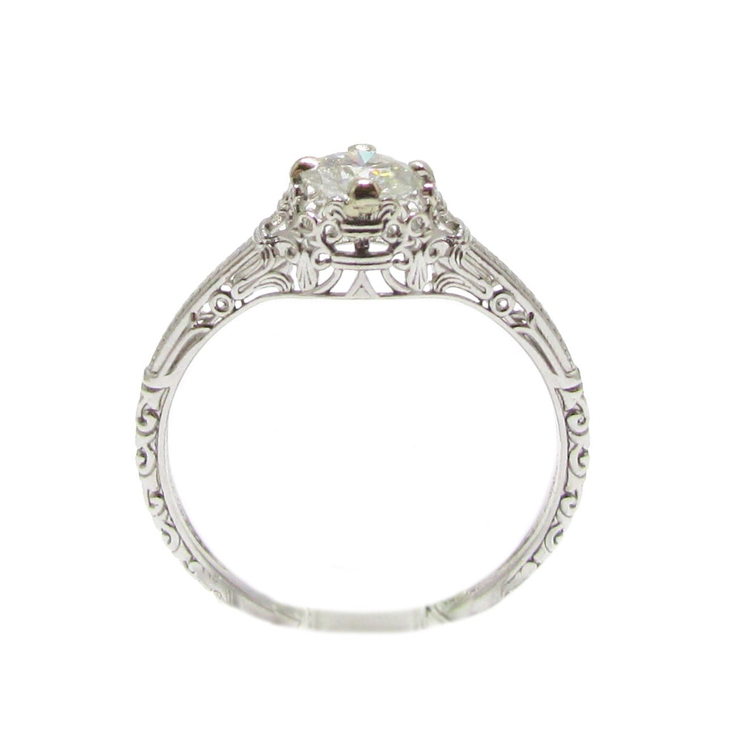 Stella Grace 10k White Gold 1 1/4 Carat T.W. Vintage Filigree Engagement  Ring Set