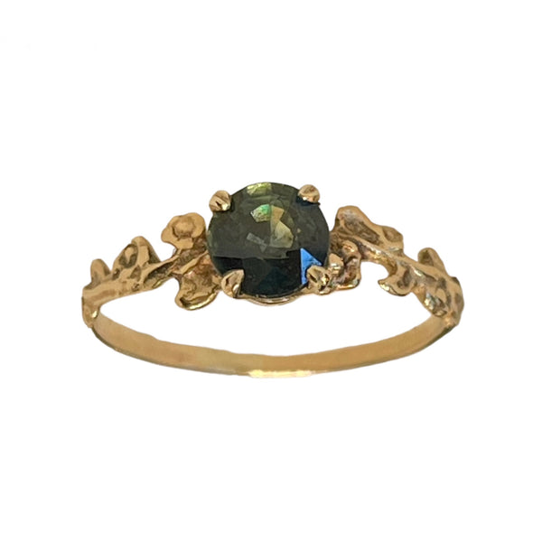The Garland Engagement Ring w. Teal Sapphire