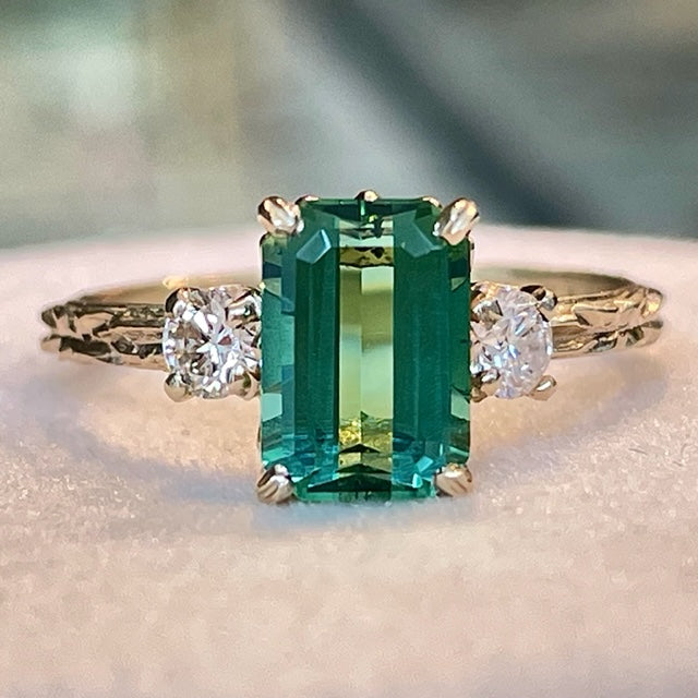 Tourmaline and sale emerald ring