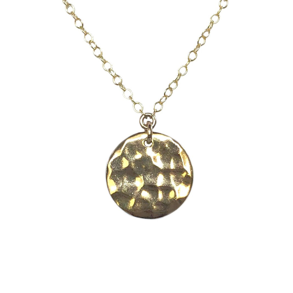 'Wrap' Gemstone Mini Hammered Disc Station Necklace