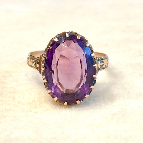 Antique Oval Amethyst Ring