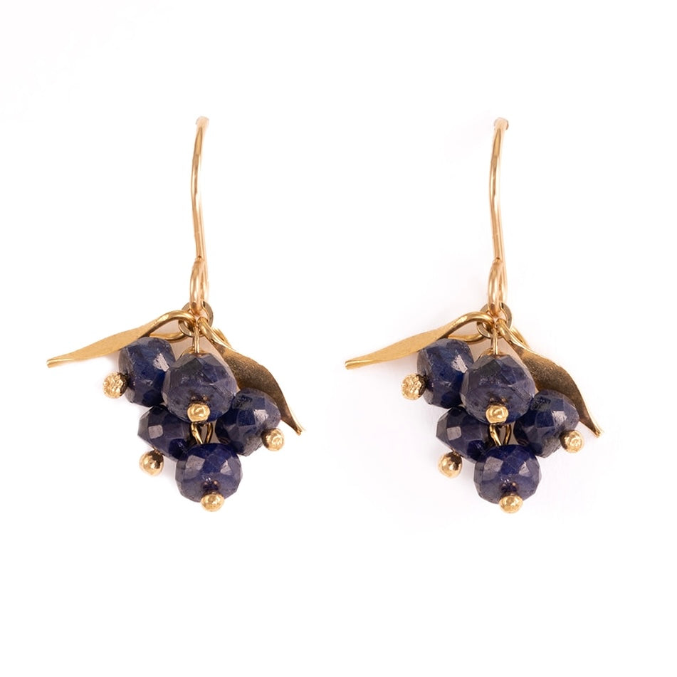 Small Vine Earrings w. Precious Stones