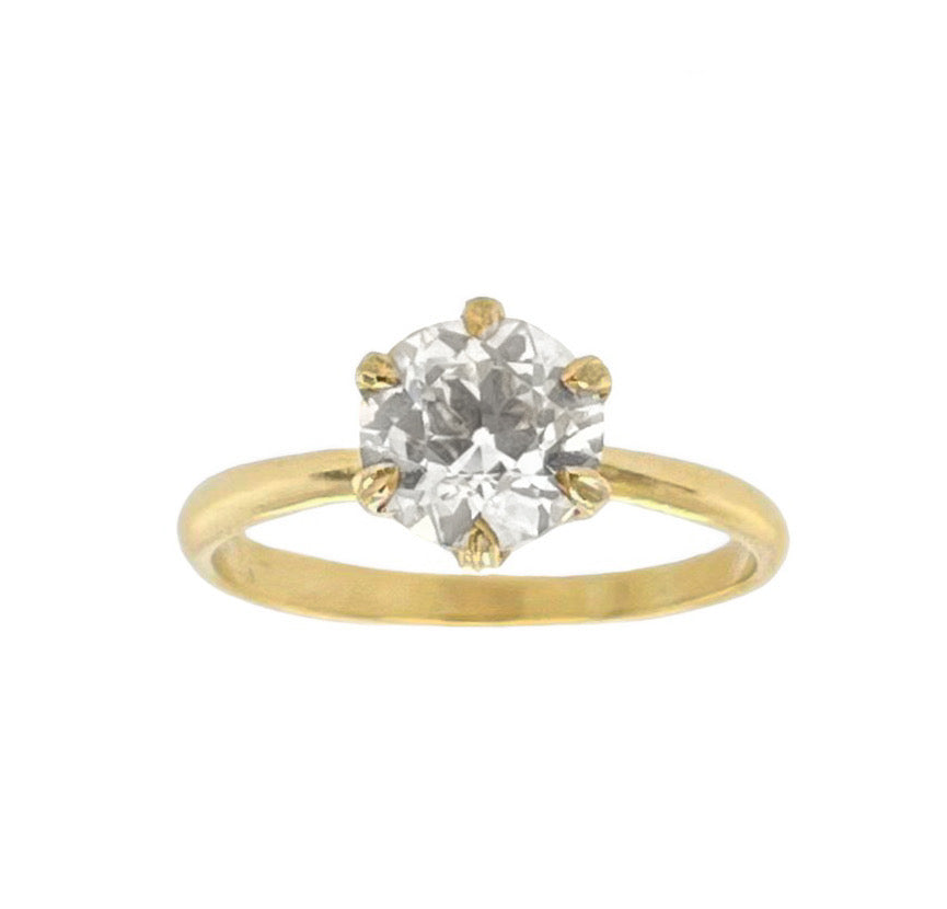 The Classic Victorian Solitaire Engagement Ring w. Round Diamond