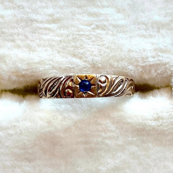 Victorian Blue Paste Baby Ring