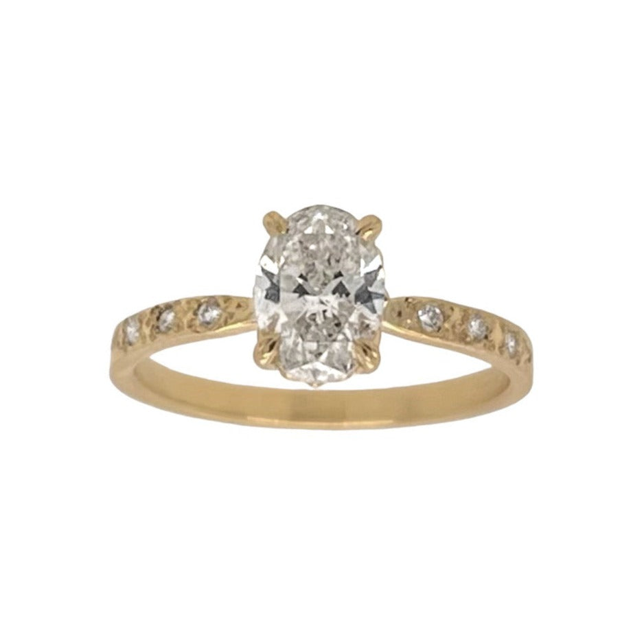 0.75ct Oval Cut Diamond Engagement Ring in Solid Gold - Atolyestone