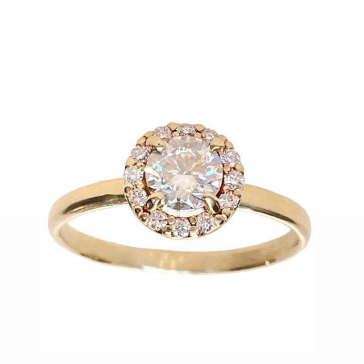 The Halo Engagement Ring with Moissanite