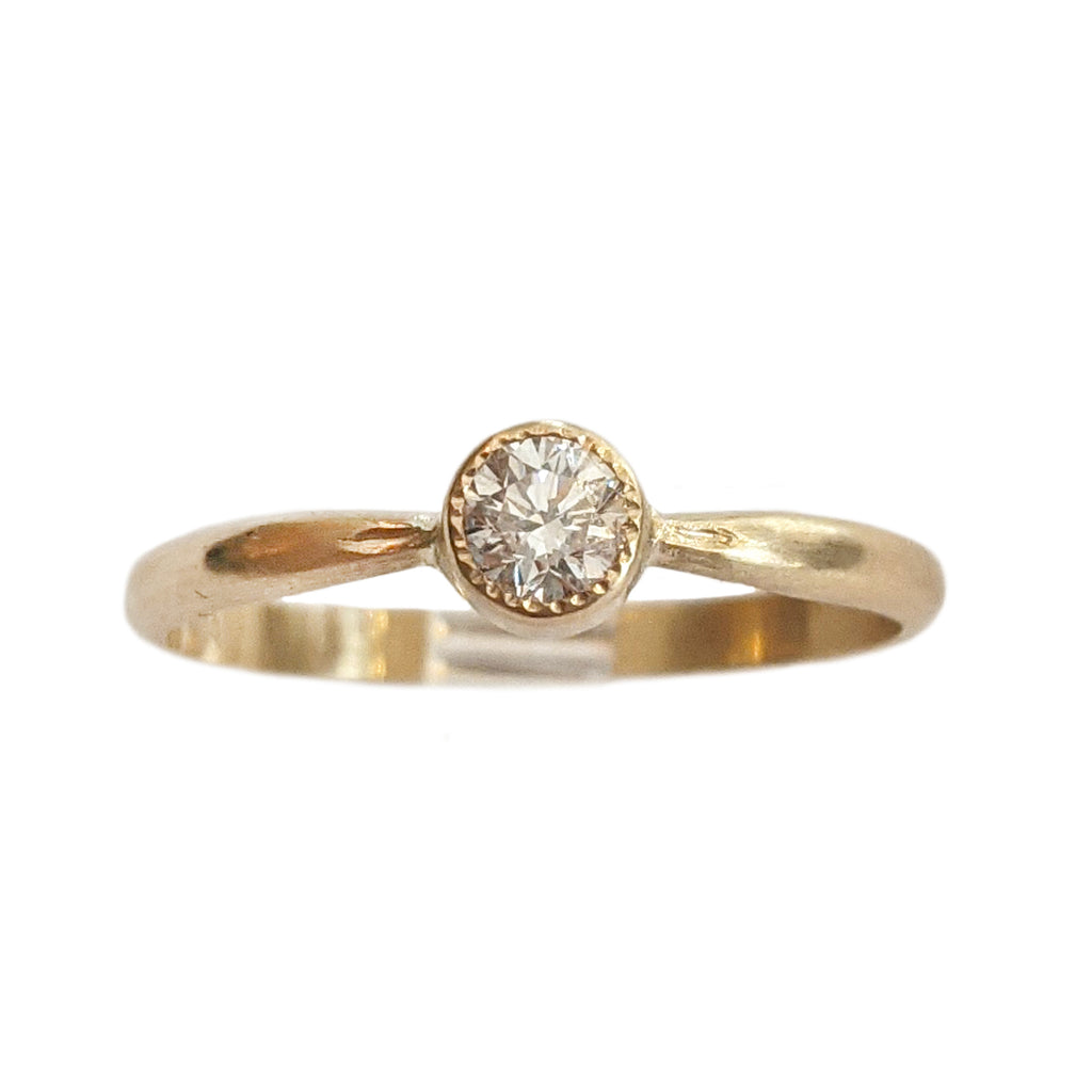 The Petite Bezel Solitaire Engagement Ring w. Round Diamond
