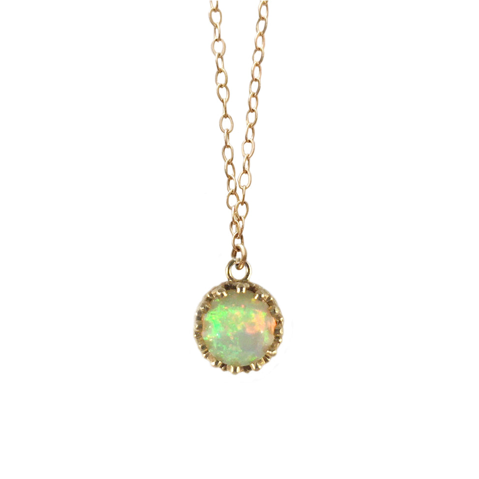 14K Opal Crown Necklace