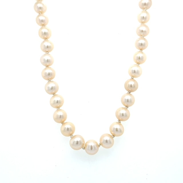 14k & Silk Knotted Pearl Necklace