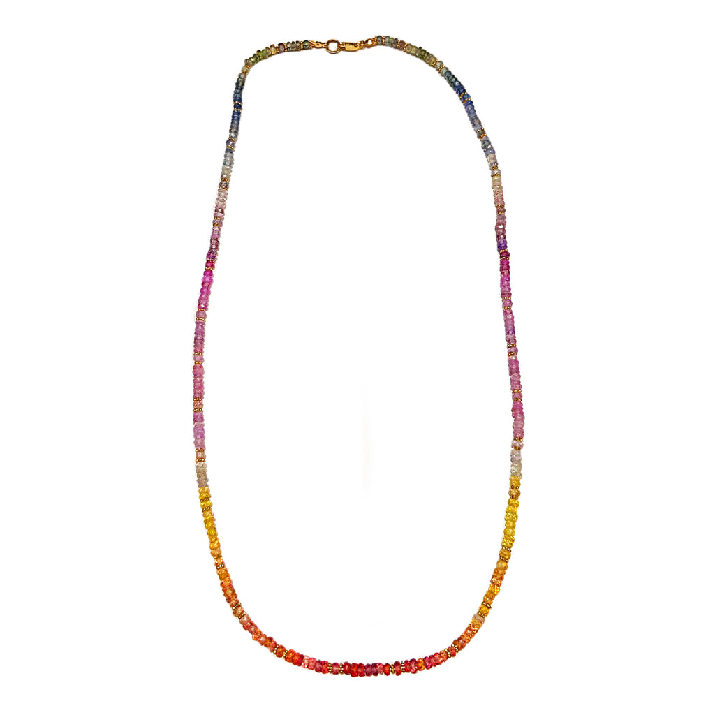Rainbow Sapphire Beaded Necklace