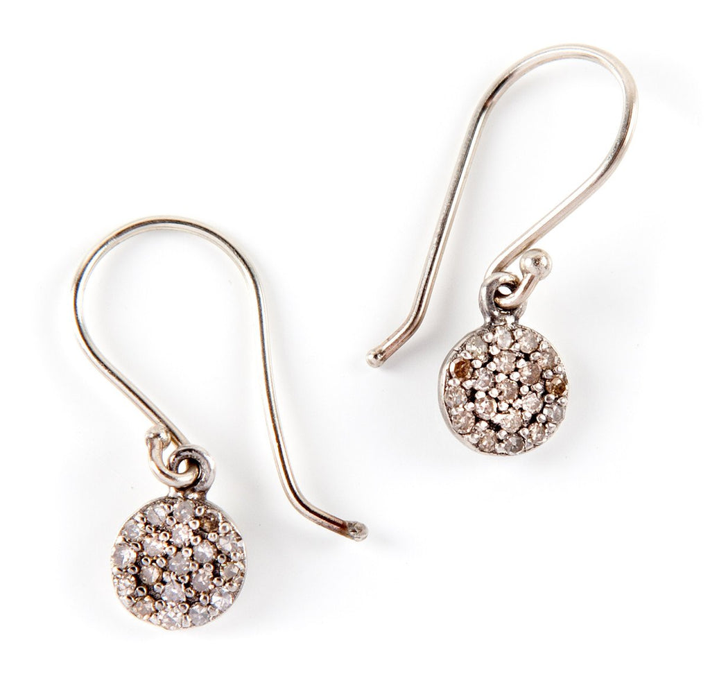 Pave diamond disc on sale earrings