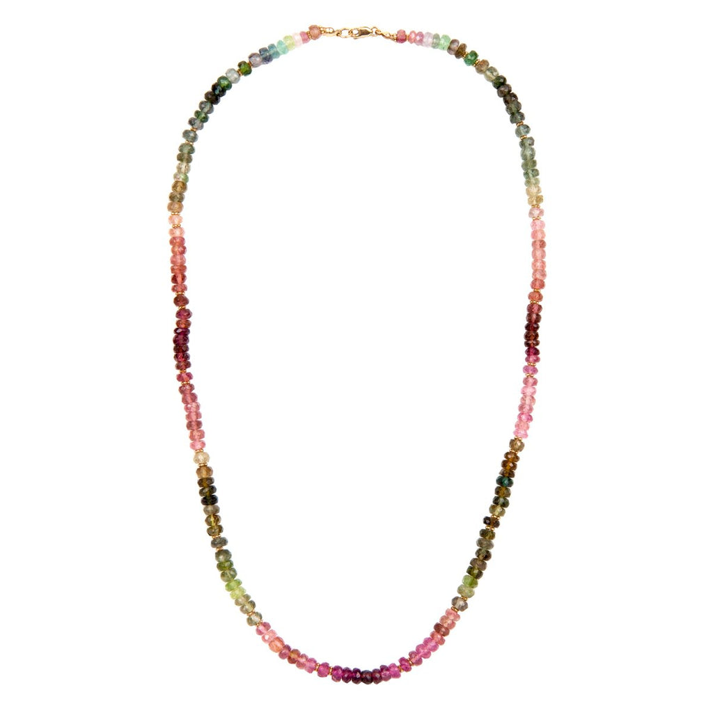 Rainbow Tourmaline Beaded Necklace