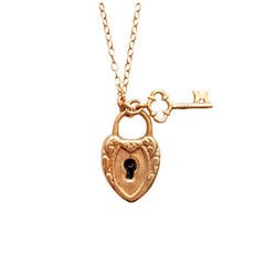 Little Sparkly Lock and Key Diamond Necklace