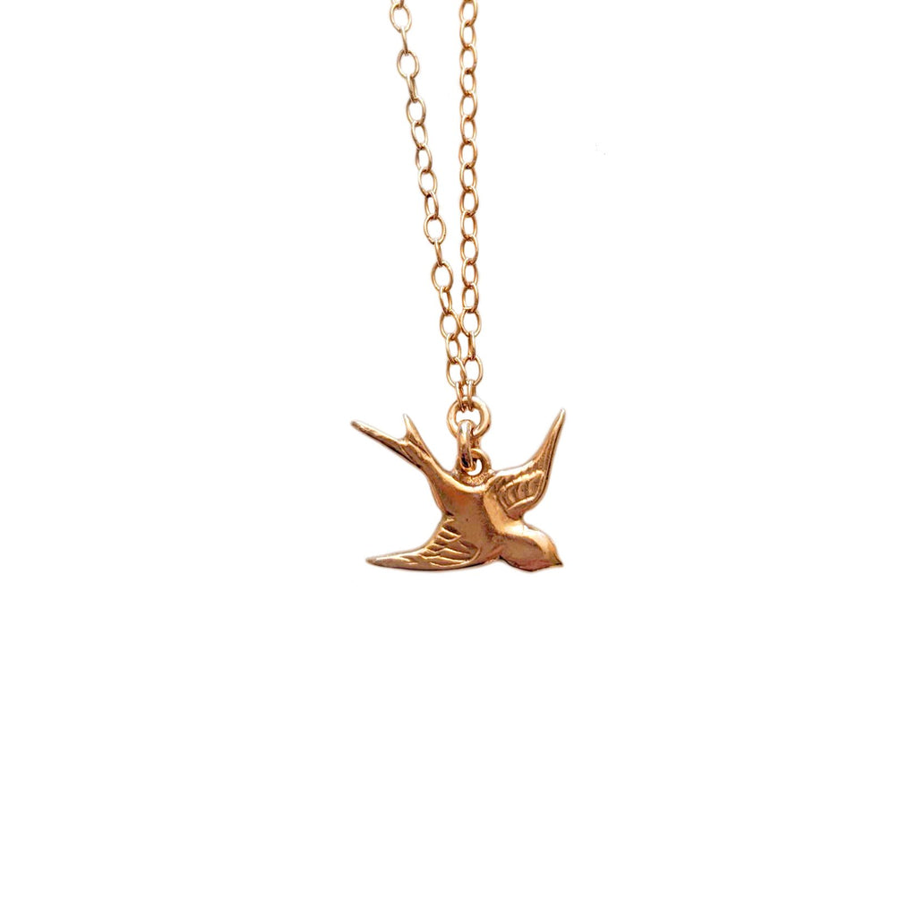 Small Swallow Pendant Necklace – Rebekah Brooks Jewelry